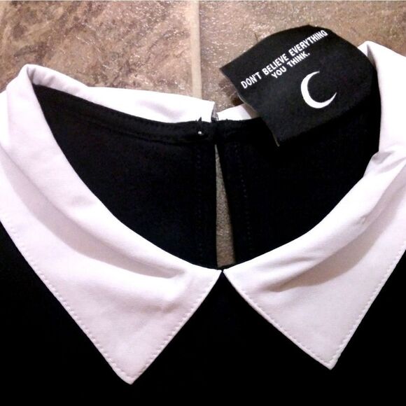 KILLSTAR- GOTHIC, PENTEGRAM, WITCHY, WICCAN, "MOON SPELL" DRESS, WHITE COLLAR - Picture 13 of 15